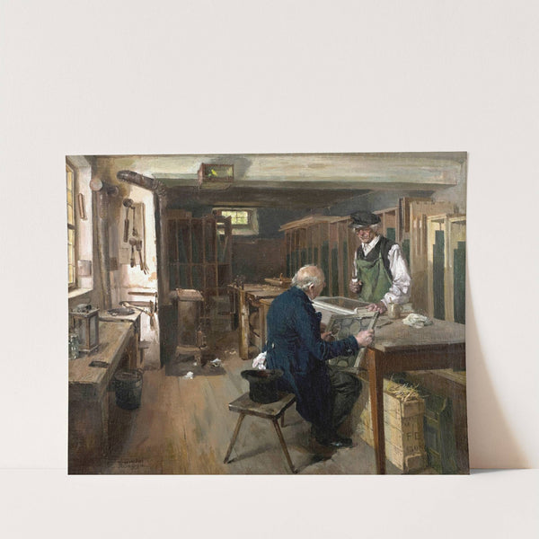 In der Glaserwerkstatt by Wilhelm Rögge der Jüngere