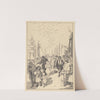 In lompen geklede figuren op een kade by Willem Pothast