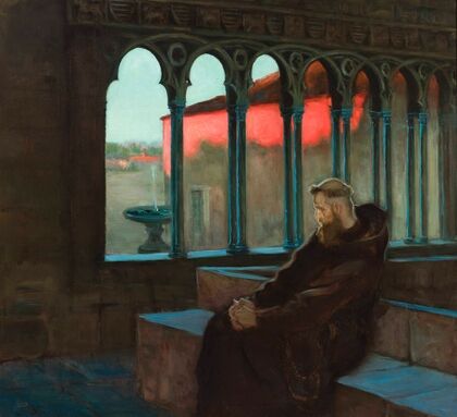 In monastic silence