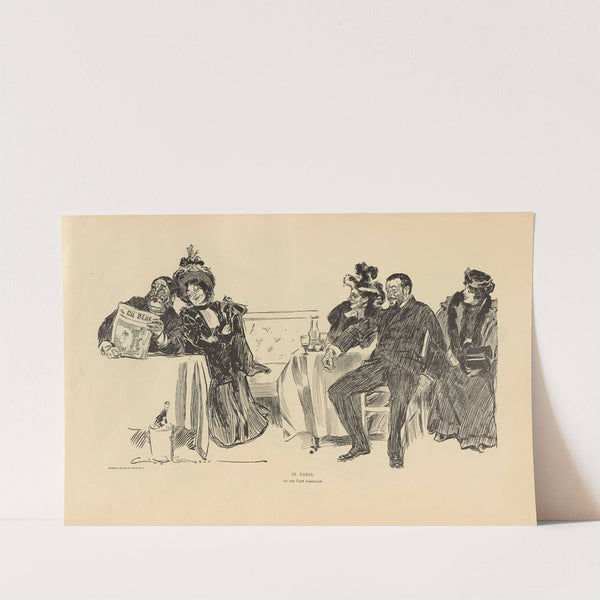 In paris. At the Café Americain (1893-1900) by Charles Dana Gibson