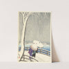 In the snow on Yanagibashi by Ohara Koson