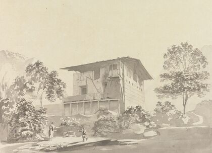 In the Village near Tassisudon [Tashicho Dzong] (ca. 1783)