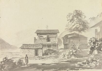 In the Village near Tassisudon [Tashicho Dzong] (ca. 1783)