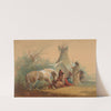 Indian Caressing his Horse by Alfred Jacob Miller