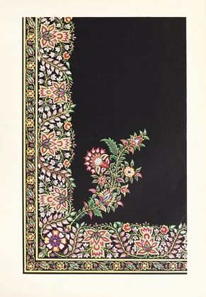 Indian Embroidered Satin Apron. — size preview