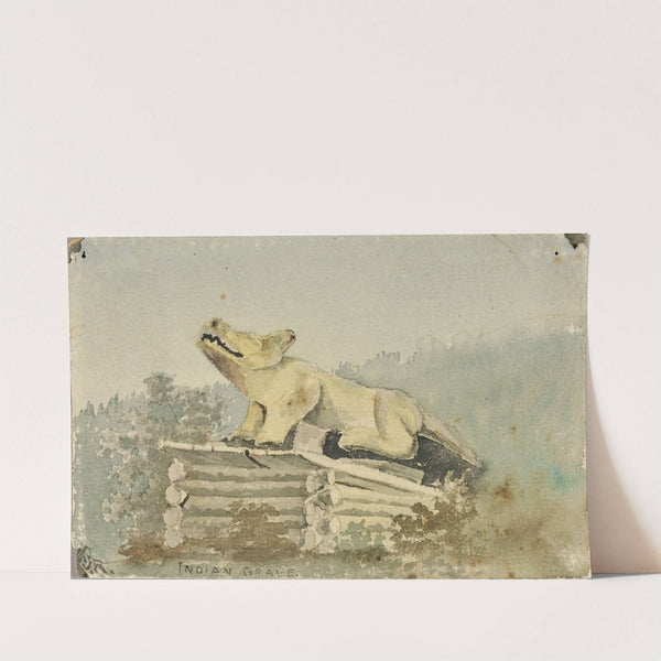 Indian Grave. Wolf Totem Over Medicine Man Grave, Wrangell by Theodore J. Richardson