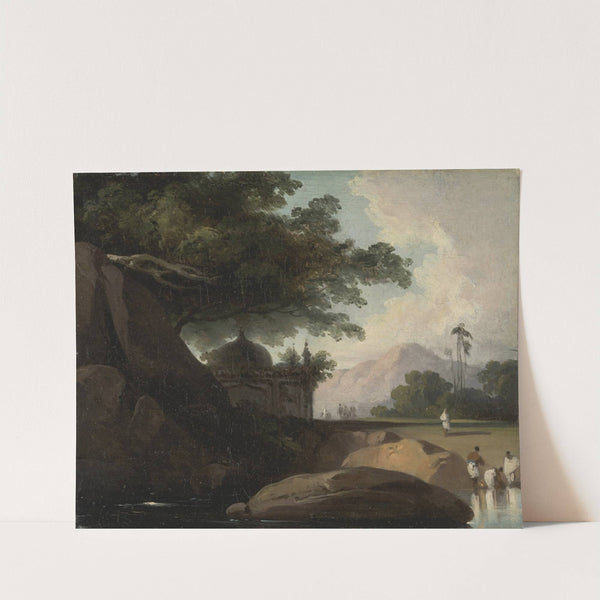 Indian Landscape with Temple by George Chinnery