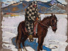 Indian On Horseback In Snow