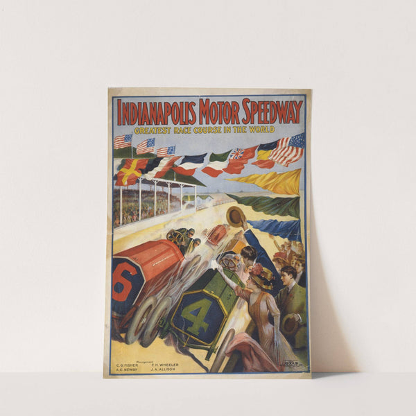 Indianapolis Motor Speedway, greatest race course in the world (1909) by The Otis Lithograph Co.