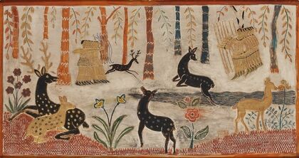 Indians and Deer in a Wood