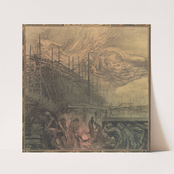 Industrie. Ontwerp wandschildering te Rotterdam (c. 1908 - c. 1917) by Huib Luns