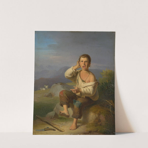 Injured shepherd boy by Johann Baptist Kirner