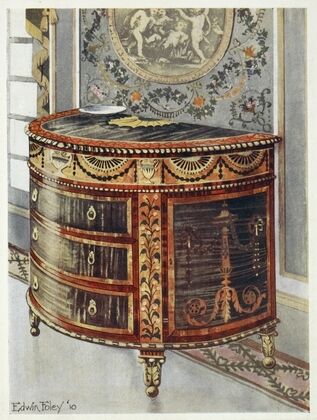 Inlaid satinwood commode