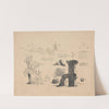 Instructional plate for drawing with geometric figures, trees, and a chimney by John Rubens Smith