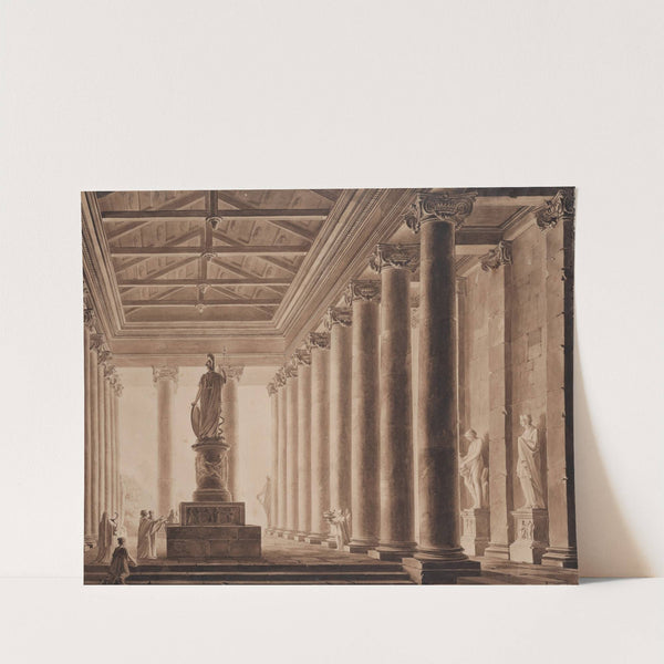Interiér chrámu se sochou Pallas Athény (1808) by Ludvík Kohl