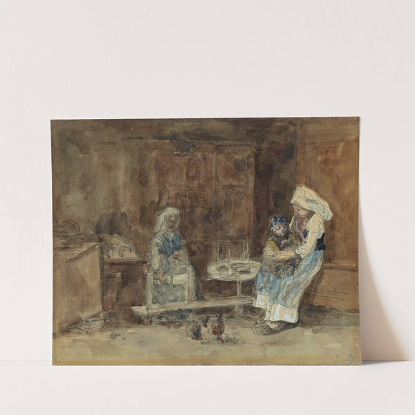 Intérieur breton, maternité by Eugène Boudin