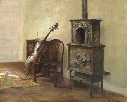 Interieur med en cello