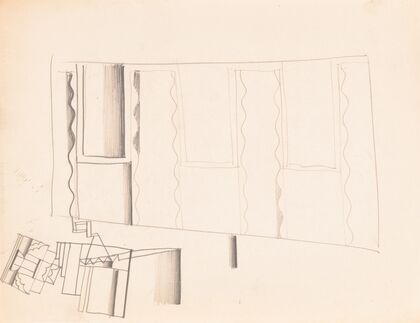Interior design drawings for unidentified rooms. Sketch for unidentified interior