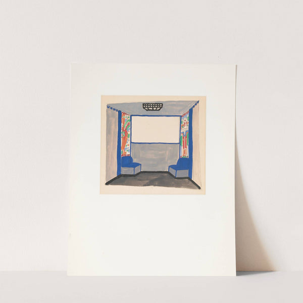 Interior design sketches for Alamac Hotel, 71st and Broadway, New York, NY.] [Study of interior perspective for &#039;Africa Roof&#039; by Winold Reiss