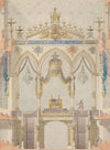 Interior Elevation of Reims Cathedral with the Rood Screen and Throne for the Coronation of King Louis XVIII