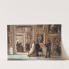 Interiør med besøgende i Palazzo Pitti i Firenze by P. C. Skovgaard