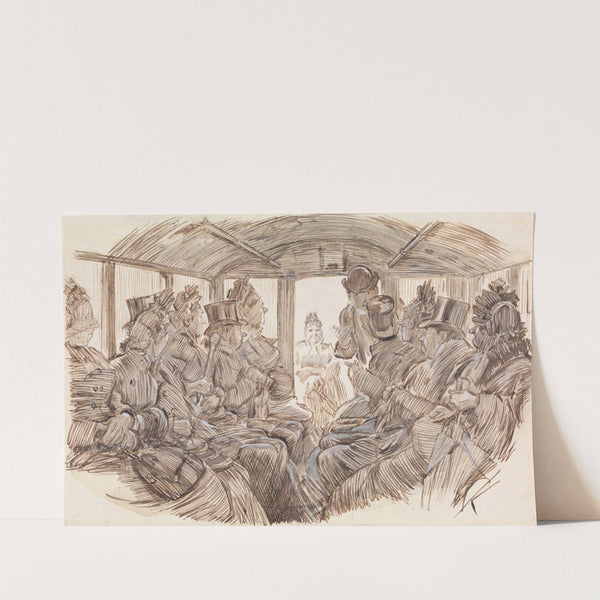 Interior of a Bus by Charles Samuel Keene