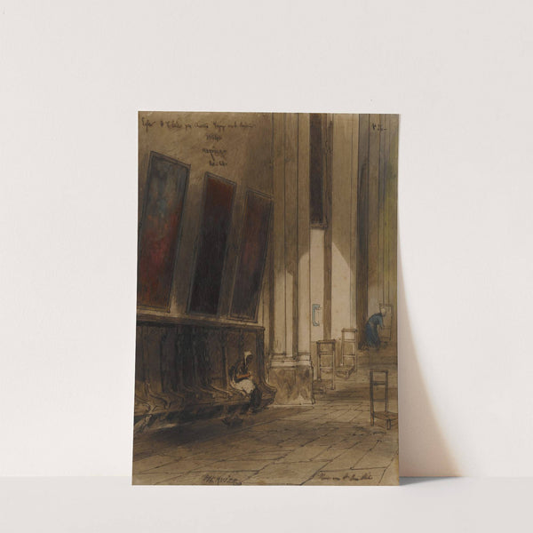 Interior of a Cathedral by Louis-Adolphe Hervier