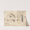 Interior of a Church with a Wall Tomb and Medieval Font by Louis Haghe