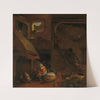 Interior of a peasant hut by Hendrick Mommers