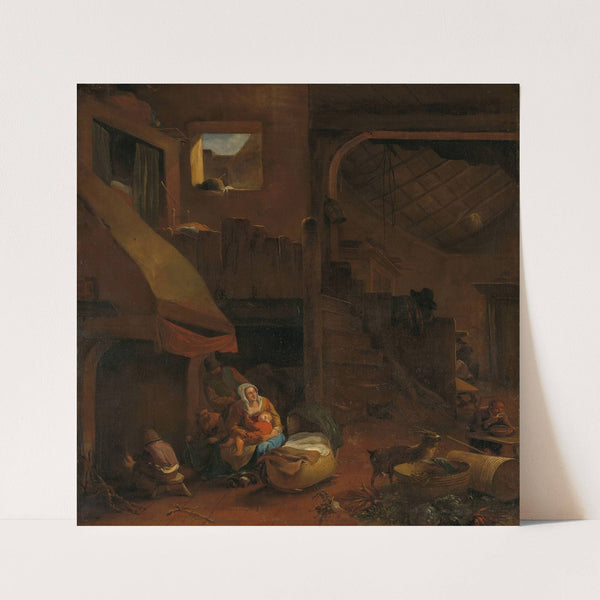 Interior of a peasant hut by Hendrick Mommers