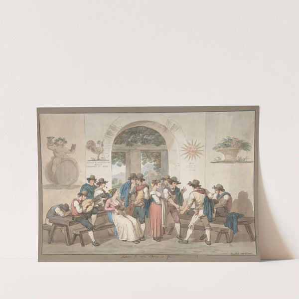 Interior of a Roman Inn (1817) by Bartolomeo Pinelli