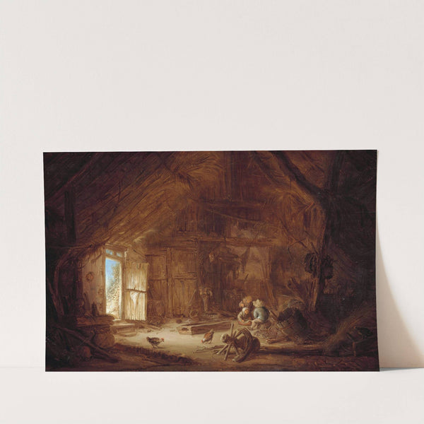 Interior of a Stable with three Children by Isaac van Ostade