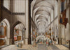 Interior Of A Three-Aisled Gothic Church During A Sermon