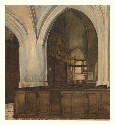 Interior of Abbey of Aramont (1869)