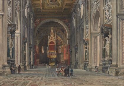 Interior of San Giovanni in Laterano, Rome (c. 1896)