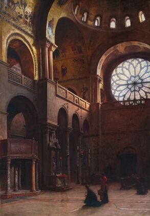 Interior of St Mark’s Basilica in Venice (1899)