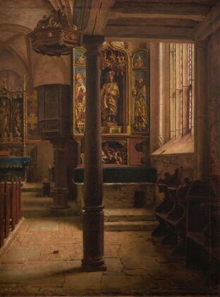 Interior of St Wolfgang’s Church in Rothenburg (1896-1897)