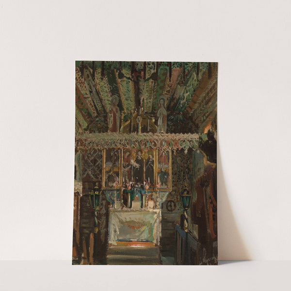 Interior of the church in Dębno by Leon Wyczółkowski