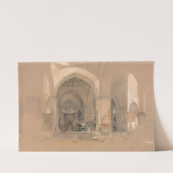 Interior of the Great Mosque, (Ulucami) Bursa, Turkey by John Frederick Lewis