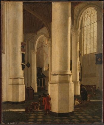 Interior of the Oude Kerk in Delft, with the Tomb of Vice-Admiral Pieter Pietersz Heijn