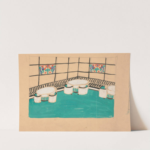 Interior perspective studies for Restaurant Crillon, 15 East 48th Street, New York, NY.] [Interior perspective study by Winold Reiss