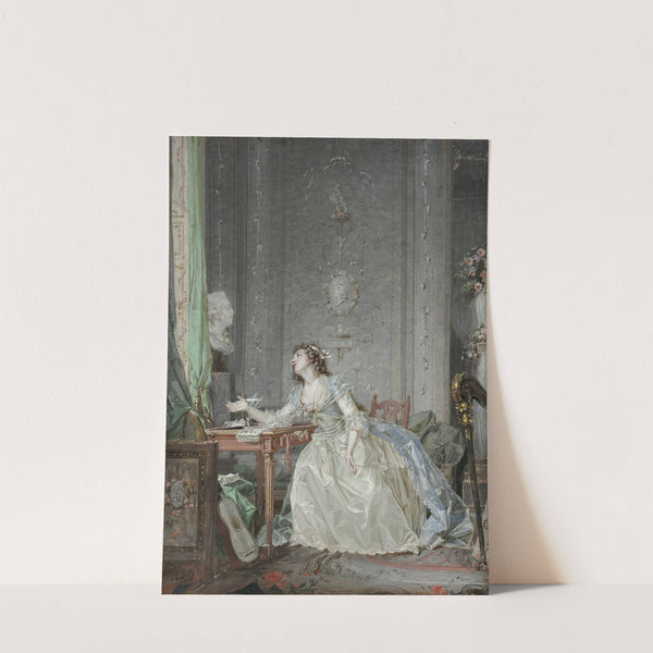 Interior with a Portrait of a Young Lady Before a Bust (1788) by Claude Hoin