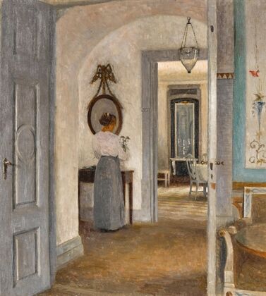Interior With A Woman Before A Mirror, Liselund