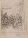 Interior with Card Players and Young Woman Knitting (1873)