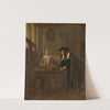 Interior with Lace-Worker and a Visitor by Quirijn Van Brekelenkam