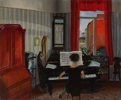 Interior, Woman Playing the Piano