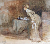 Interior, Woman Rising From Chair