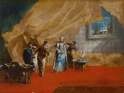 Interior,A Sultana taking Coffee in the Harem