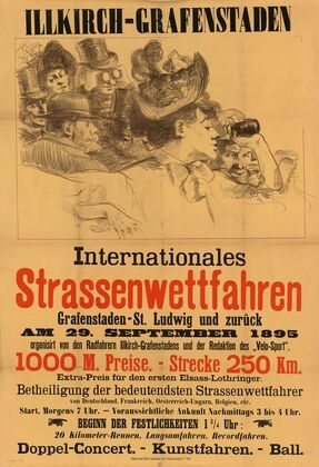 Internationales Strassenwettfahren, Grafenstaden. St. Ludwig und zurueck am 29. September 1895 (1895)
