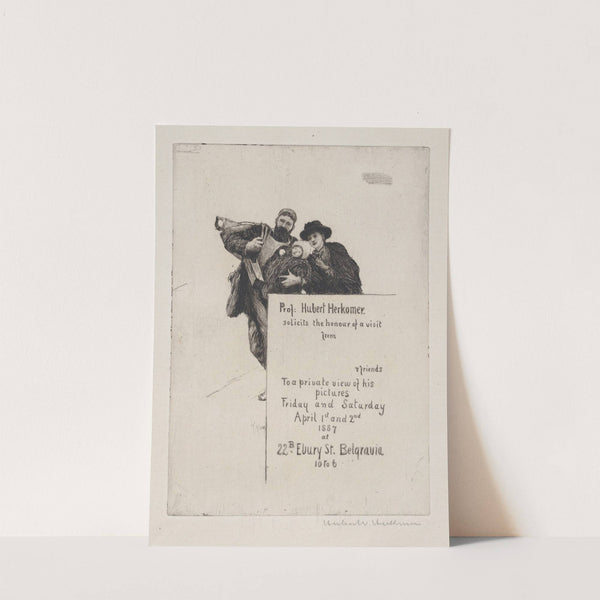 Invitation with vignette from ‘The First Born’ (1887) by Sir Hubert von Herkomer